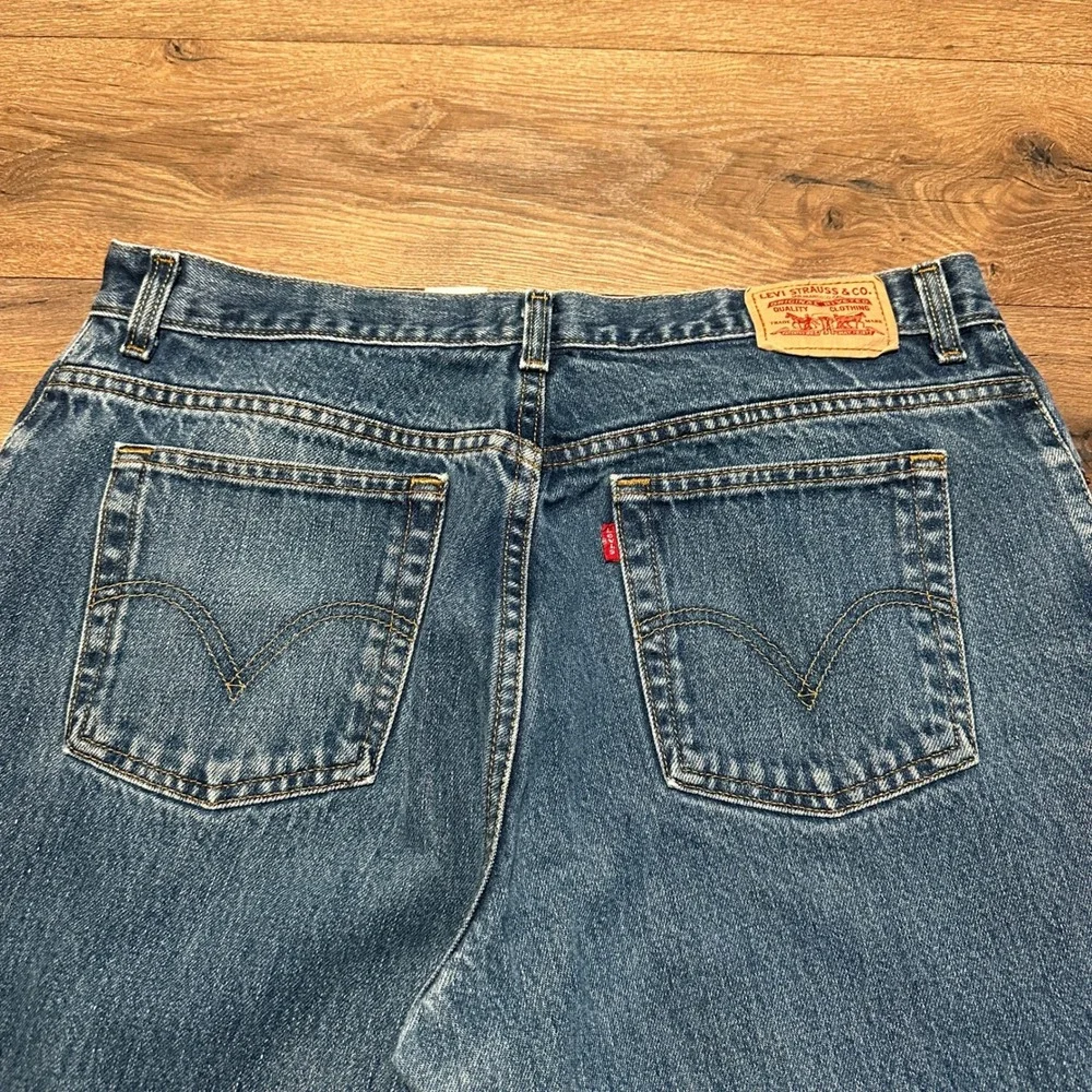 Levis 550 Blue Relaxed Tapered Jeans Womens 18 S Medium Wash High Rise‎ Denim